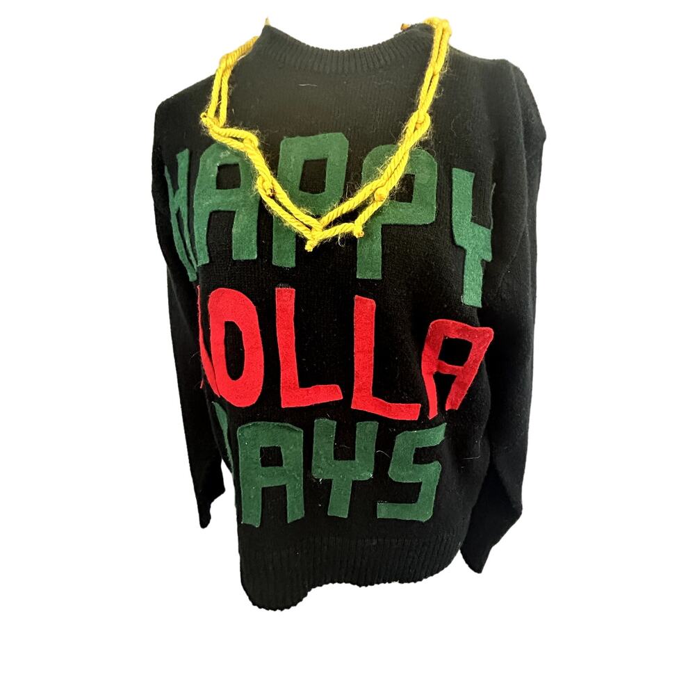 SKU 2111 Helen Harper Vintage "Happy Holla Days" Ugly Christmas Sweater Size 44